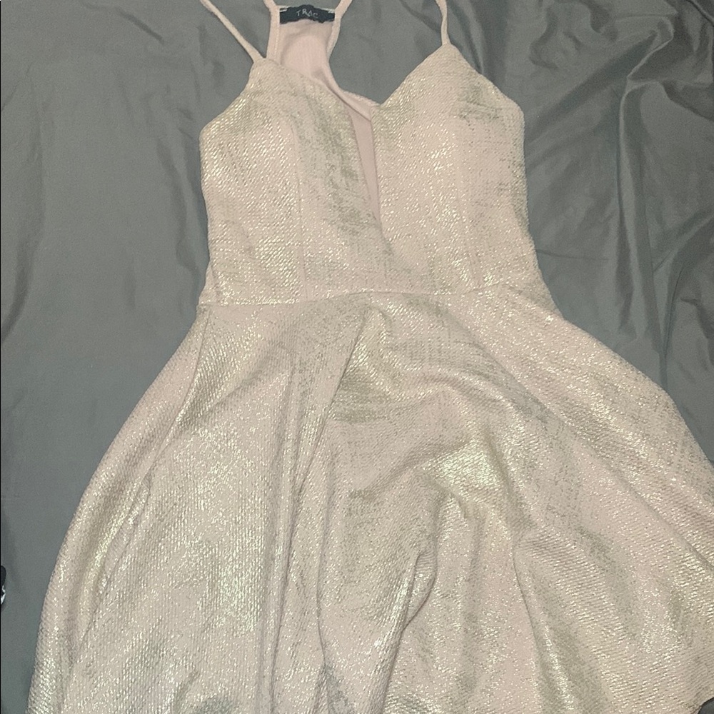 Trac Cream Shimmer Dress